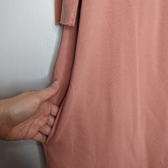 Hannes Roether Pinky Peach 3/4 Sleeve Dress Pockets Raw Hem Size XS - Picture 4 of 9